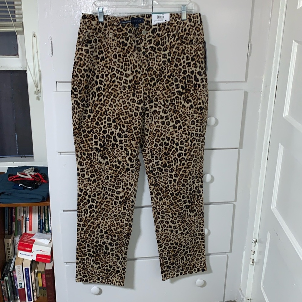 Charter club women’s leopard 🐆 print straight leg pants size 16 length 30